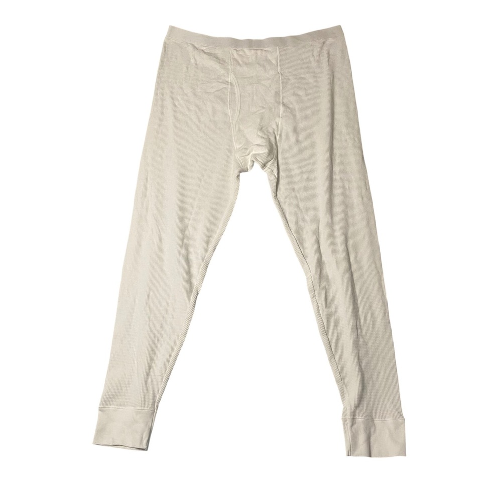 Terramar Mens 2XL White Waffle Knit Thermal Underwear Bottoms‎ Long Johns Base